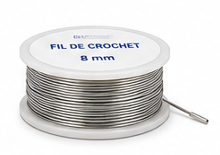 Fil métallique destiné à la fabrication de crochets pour prothèses dentaires amovibles.